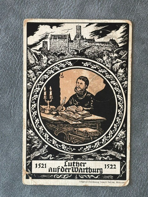 1921 Germany Martin Luther Memorial Postcard Eisenach Joseph Sattler Art 40pf