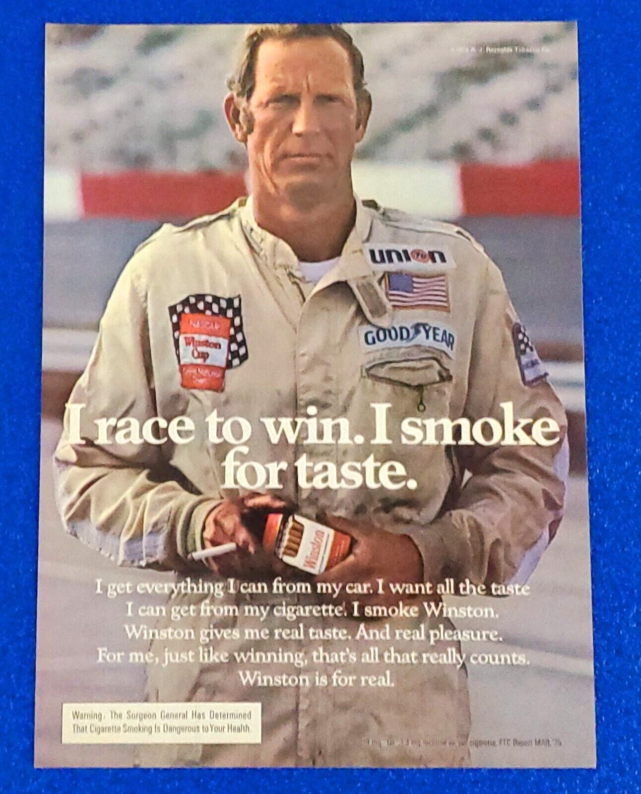 1975 WINSTON CIGARETTE PRINT AD 