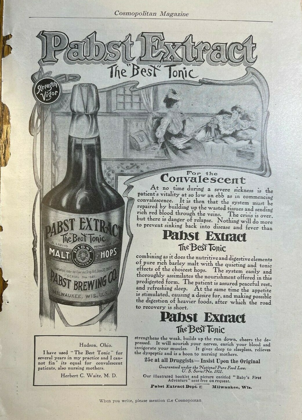 1907 Advertisement Pabst Extract The Best Tonic 1907 Advertisement Pabst Extract The Best Tonic