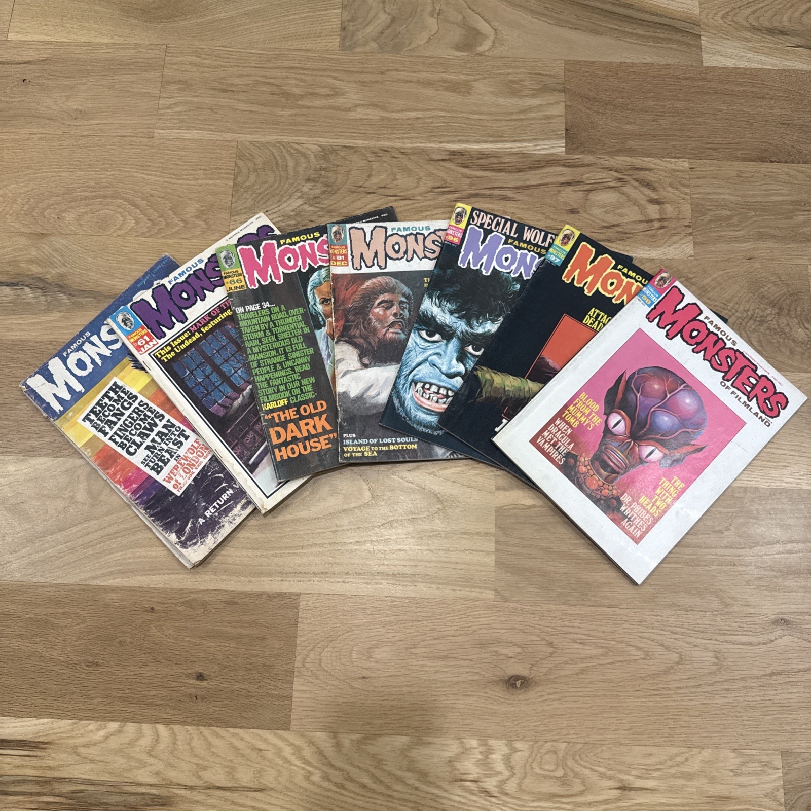 Vintage Famous Monsters of Filmland Lot of 7 (#24 #61 #66 #81 #96 #97 #98)
