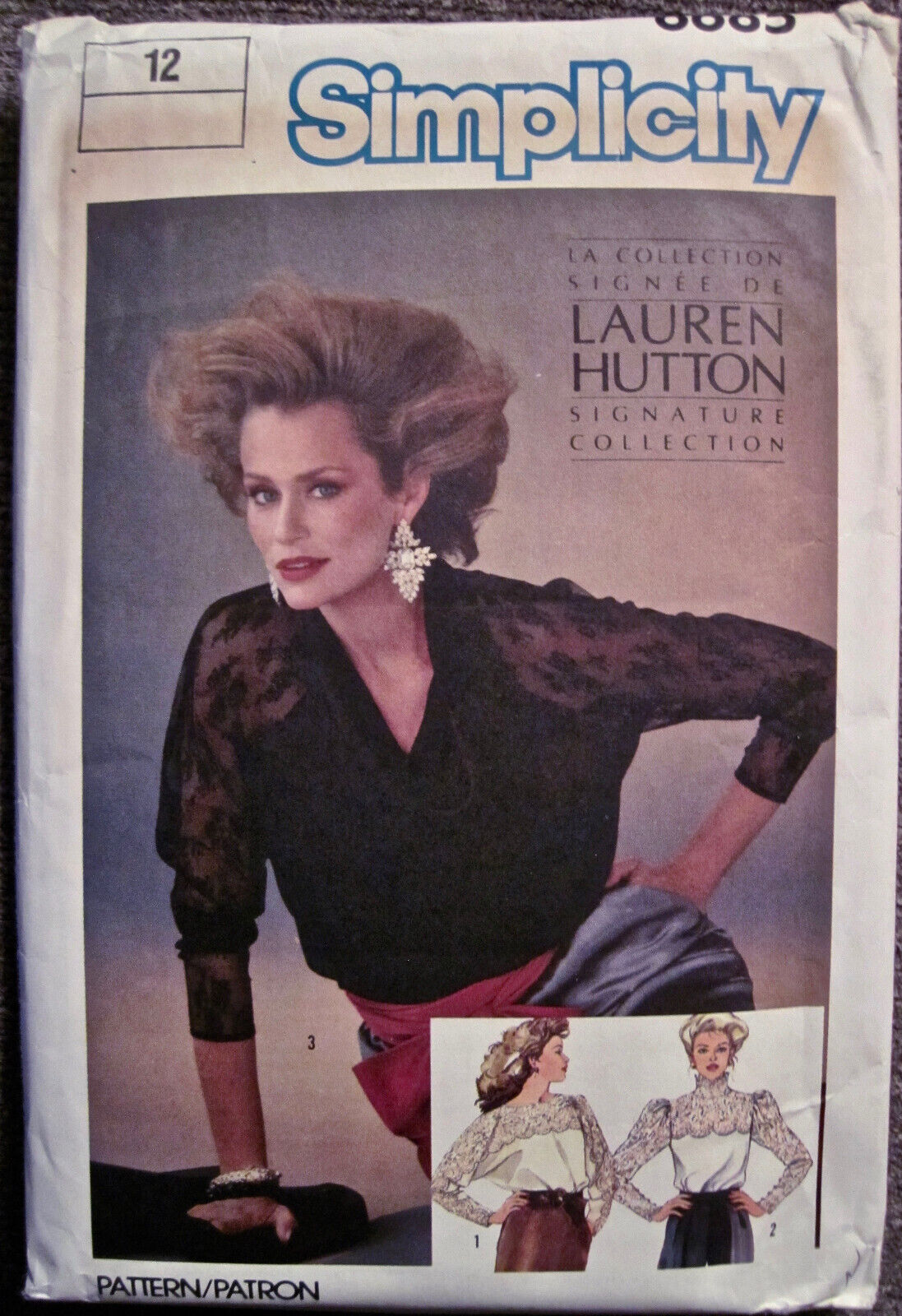 Vintage Simplicity Lauren Hutton Designer Blouse Pattern #6685 Sz 12