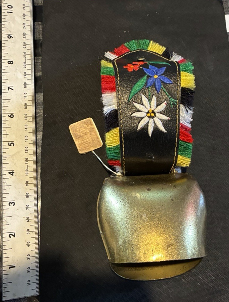 Vintage Swiss Appenzell Cowbell Sennengurt Leather Strap Brass Vintage Swiss Appenzell Cowbell Sennengurt Leather Strap Brass