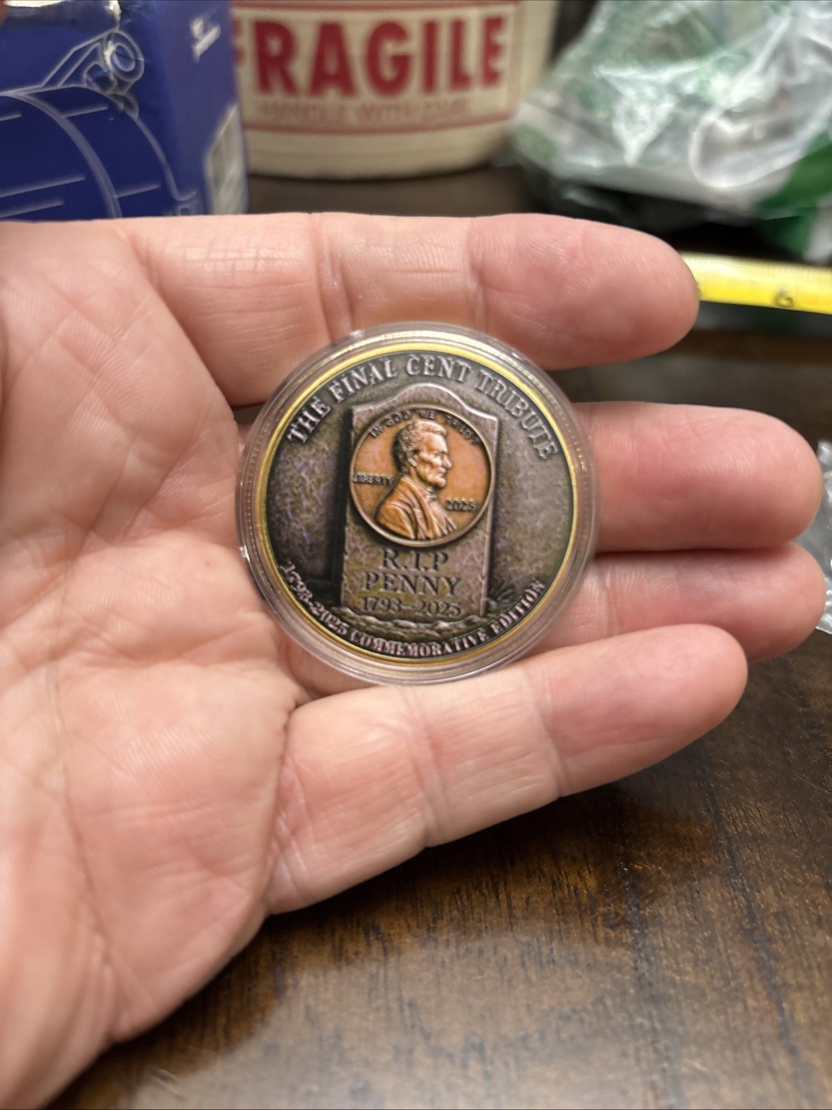 Farewell to the Penny 1909-2025 Final Cent Tribute Coin Metal Gift