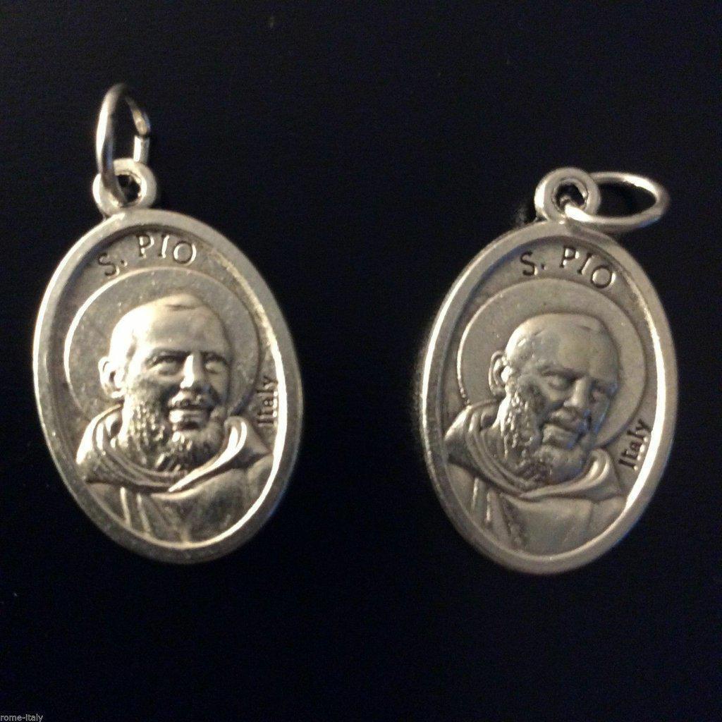 San Padre Pio 2x Medals - w/ 2Nd Class Free Relic St. Father Pio -Medal Pendant