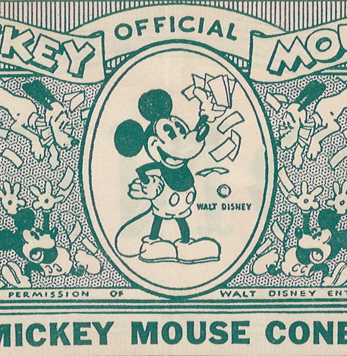 Vintage Disney MICKEY MOUSE CONES Dollar GREEN circa 1933