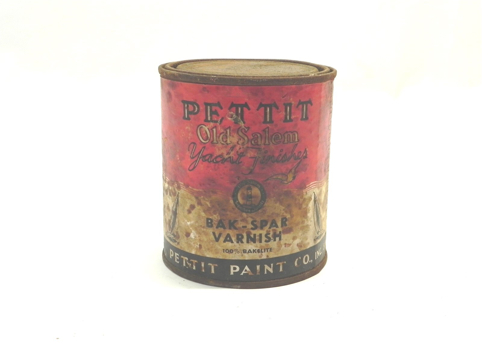 VINTAGE PETTIT OLD SALEM YACHT FINISHES BAK-SPAR VARNISH 1 PINT EMPTY PRE-OWNED 