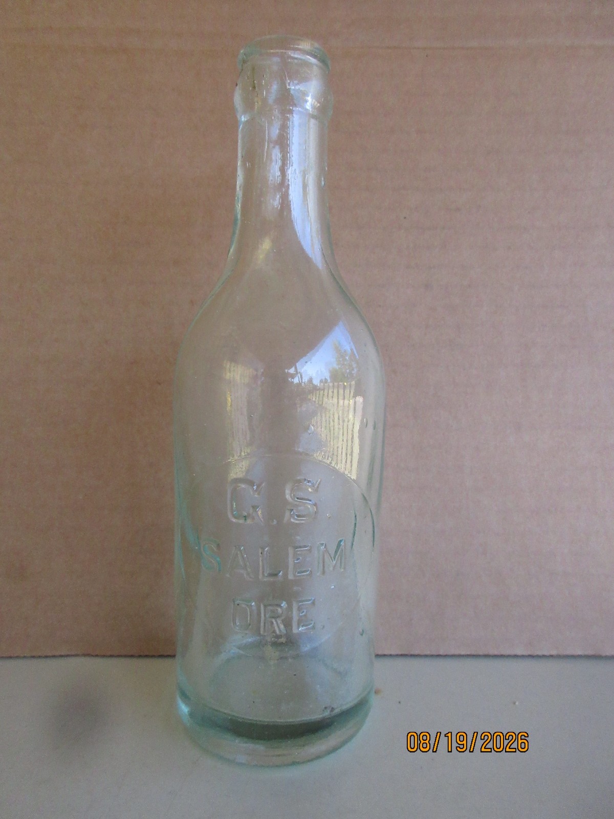 Rare Antique G.S. Gideon Stolz Salem, Oregon Empty Pop Bottle 7 3/4