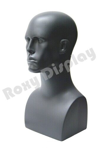 2PCS Male Fiberglass Mannequin Head Bust Wig Hat Jewelry Display #PS-EraG X2