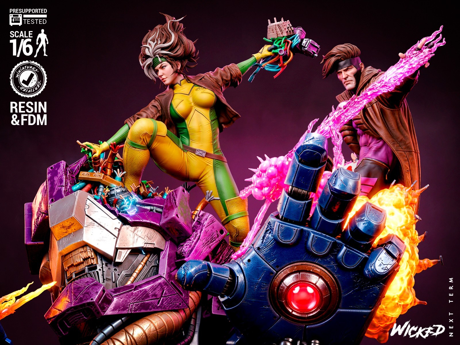 1:6 Rogue & Gambit X-Men Diorama Fan Art UNPAINTED Resin Garage Kit