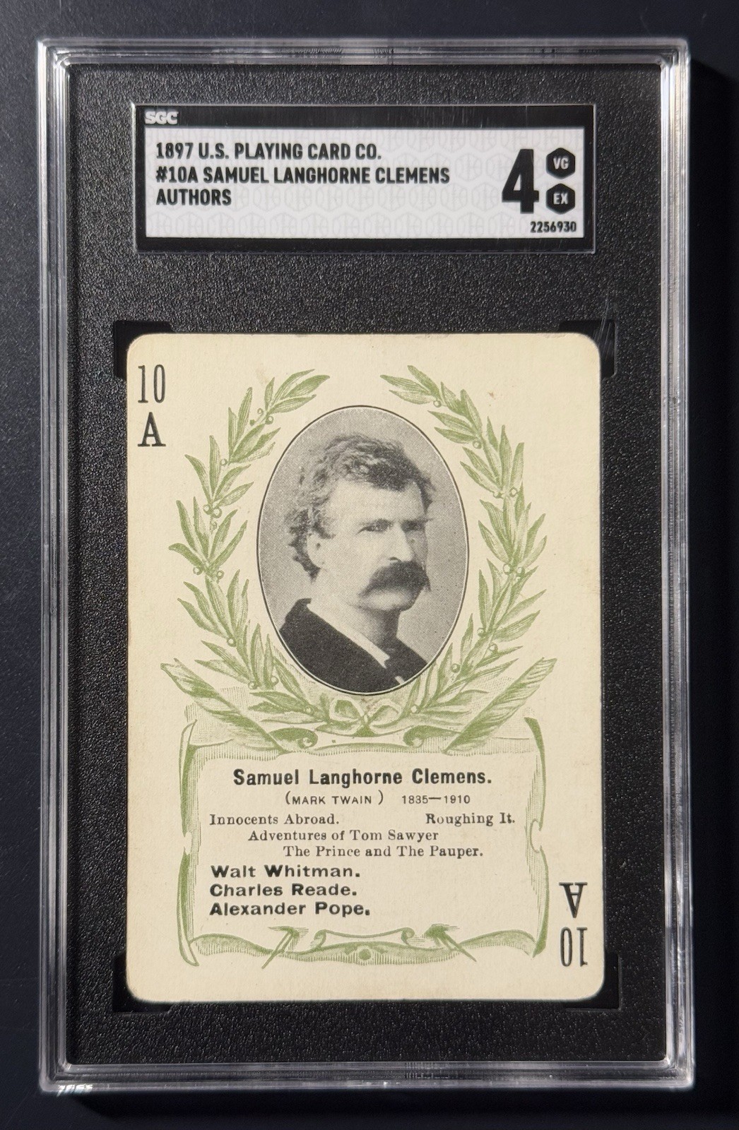 1897 Playing Card, Mark Twain, Samuel Clemens, SGG 4 - Authors￼