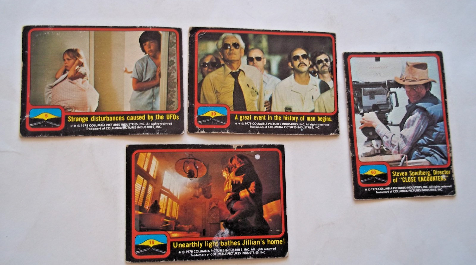 1978 Close Encounters Of Third Kind 4 Trading Cards 5 19 39 60 Steven Spielberg