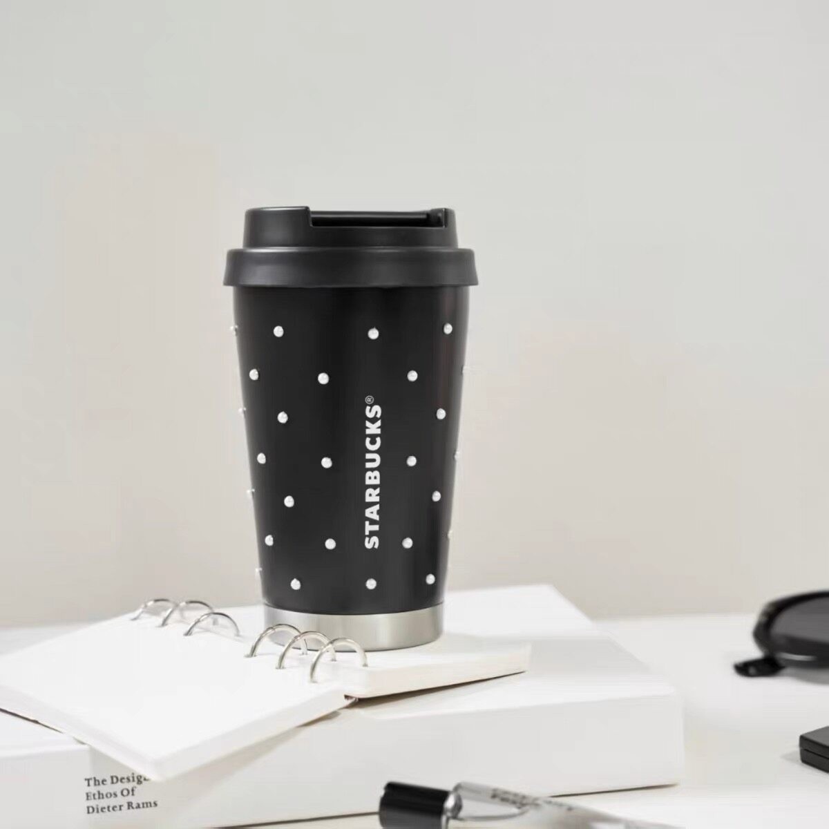 Starbucks China 2026 Retro White Polka Dot 13oz SS Desktop Cup Tumbler