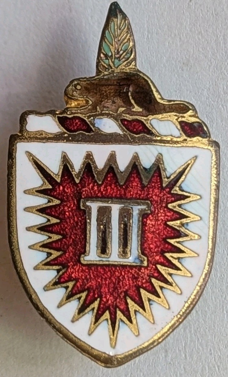 30s Pre WW2 3rd Engineer Unit Crest D.I. - Hawaiian Unit -  URIS Maker SB XB