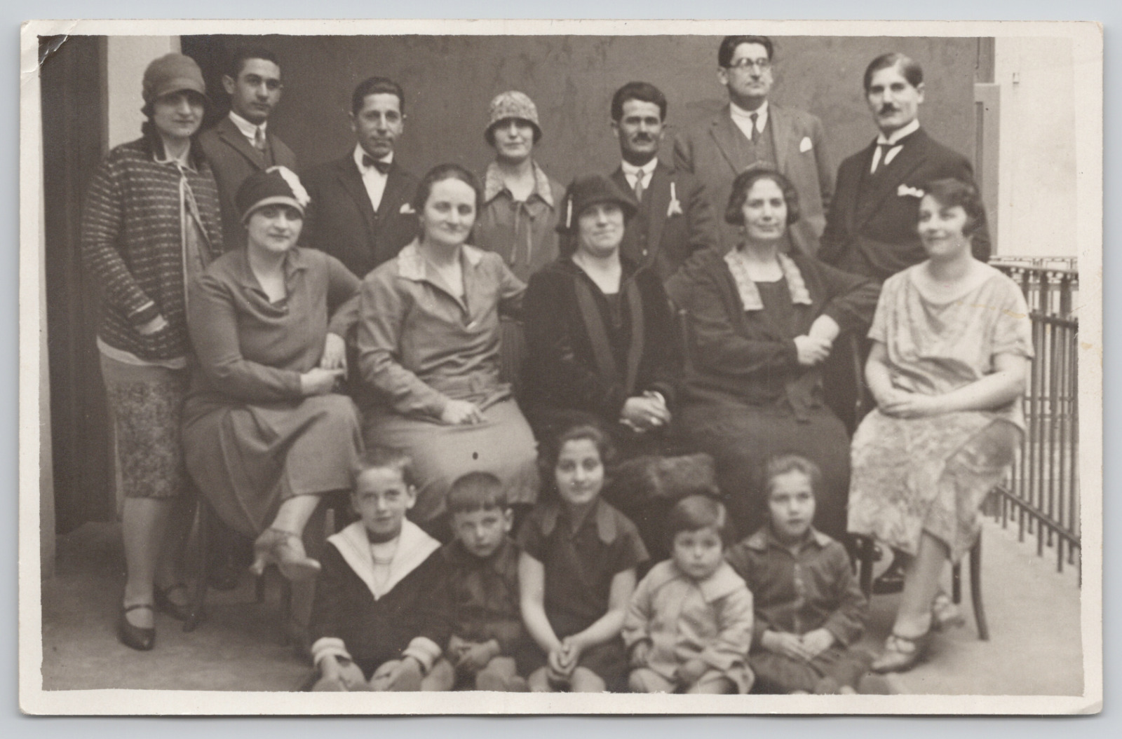 RPPC Large Family Posing for Camera Real Photo Postcard