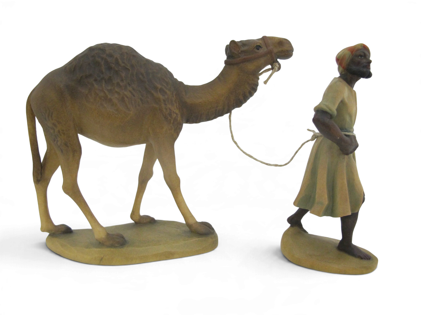 ANRI Italy Karl Kuolt CAMEL & GUIDE Driver Wood Carved Nativity Figurine