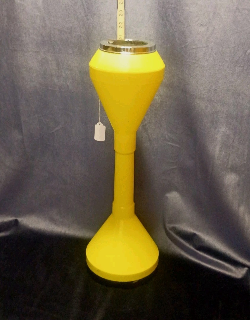 Vintage Italian Space Age Atomic Yellow Smoking Stand Ashtray 1960s MCM