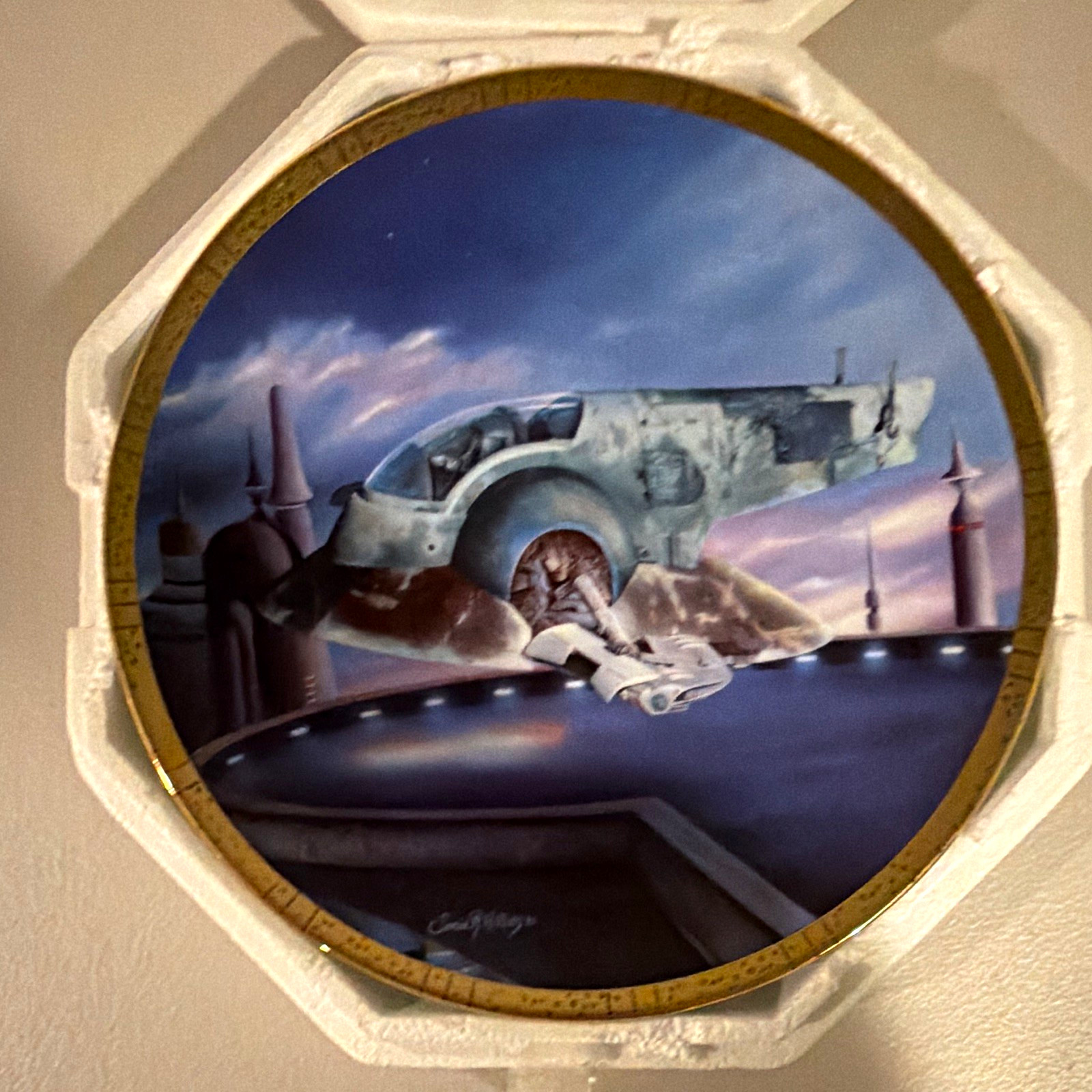 The Hamilton Collection Star Wars Space Vehicles Plate The Slave I 1996 COA2694A