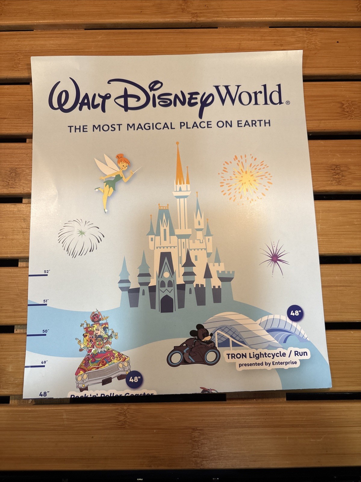 Updated Walt Disney World Ride Height Requirements Poster & Growth Chart