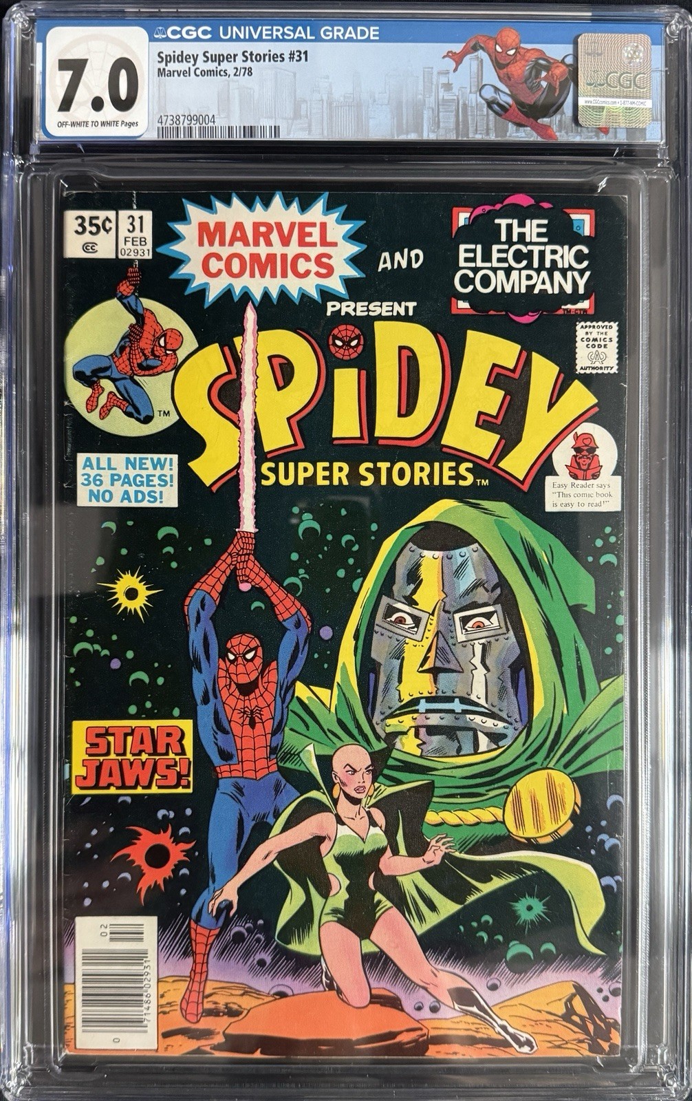 Spidey Super Stories #31 CGC 7.0💥Star Wars #1 Homage 👀 Custom Label 🕷️🕸️