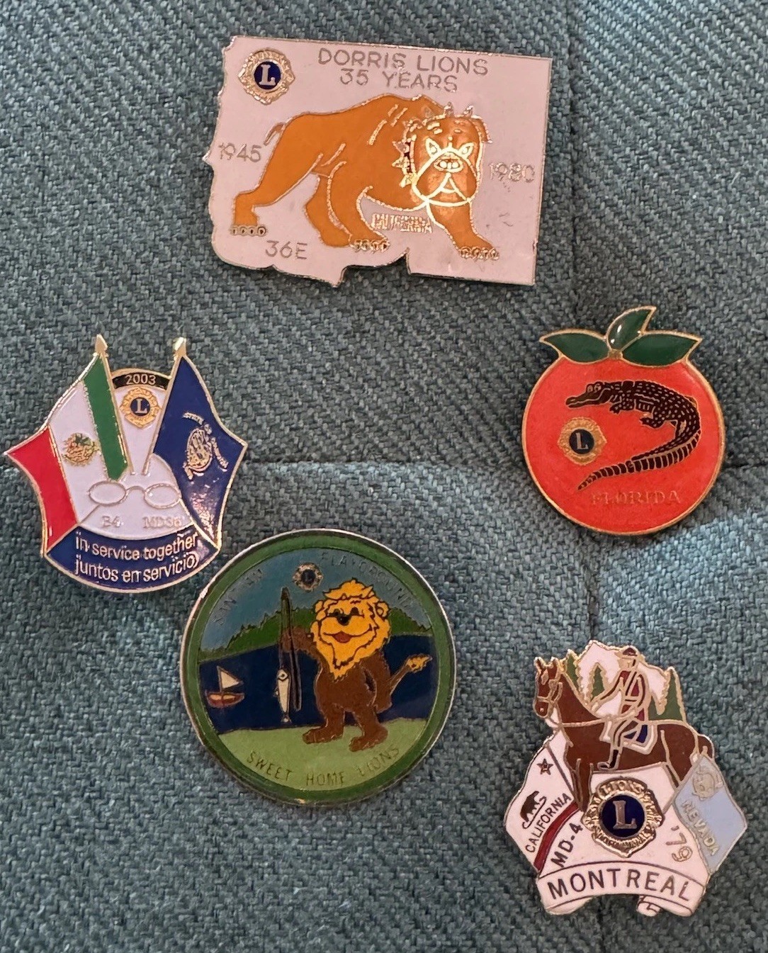 Vintage Lions Club Varied Pin Lot 1979-2003 Collectors lot