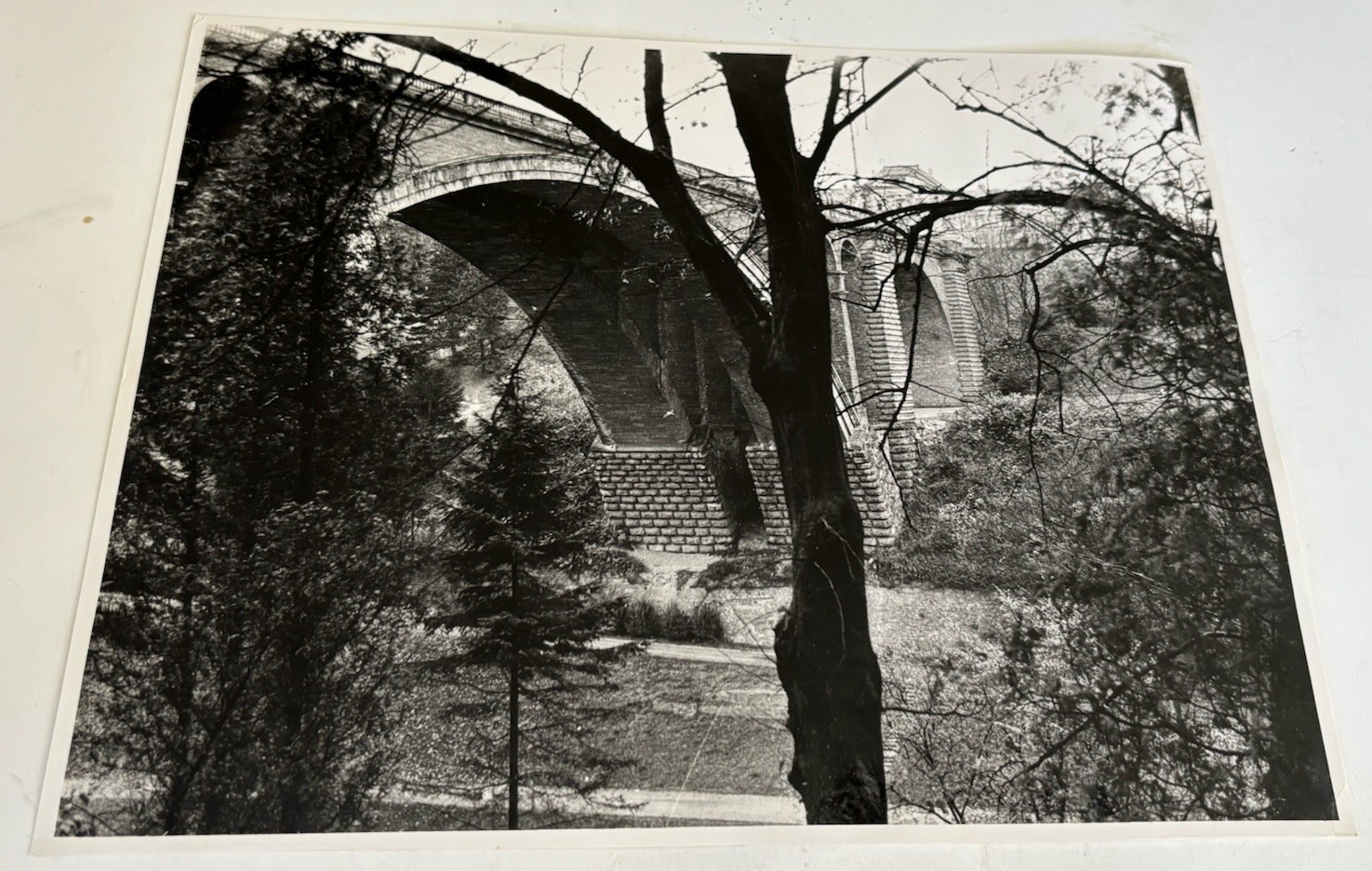 Vintage WWII Era B&W Photo - Bridge Luxembourg City, 8x10”