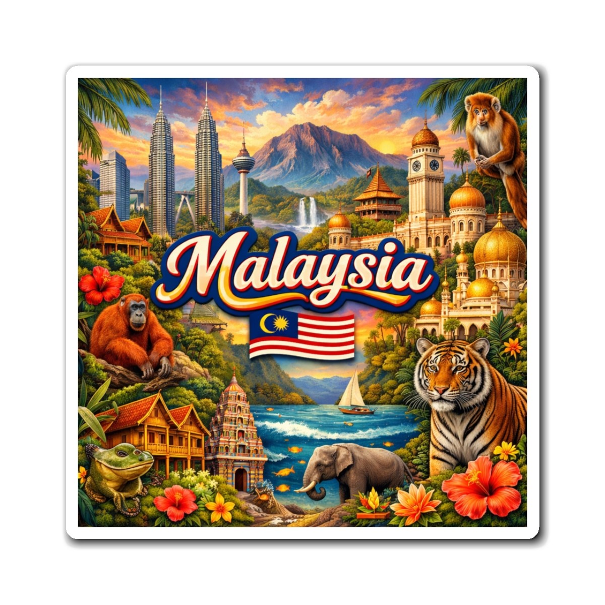 Malaysia Magnet | Culture Wildlife Souvenir Magnet