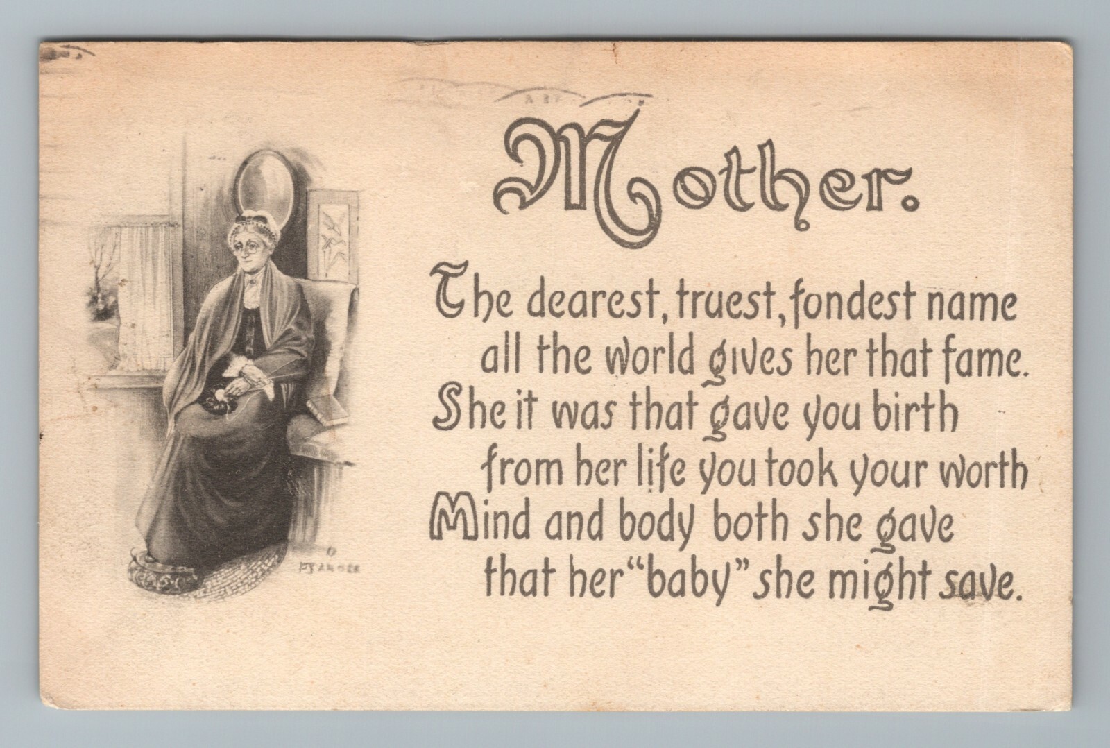 Mother Poem, Postcard Mother Poem, Postcard
