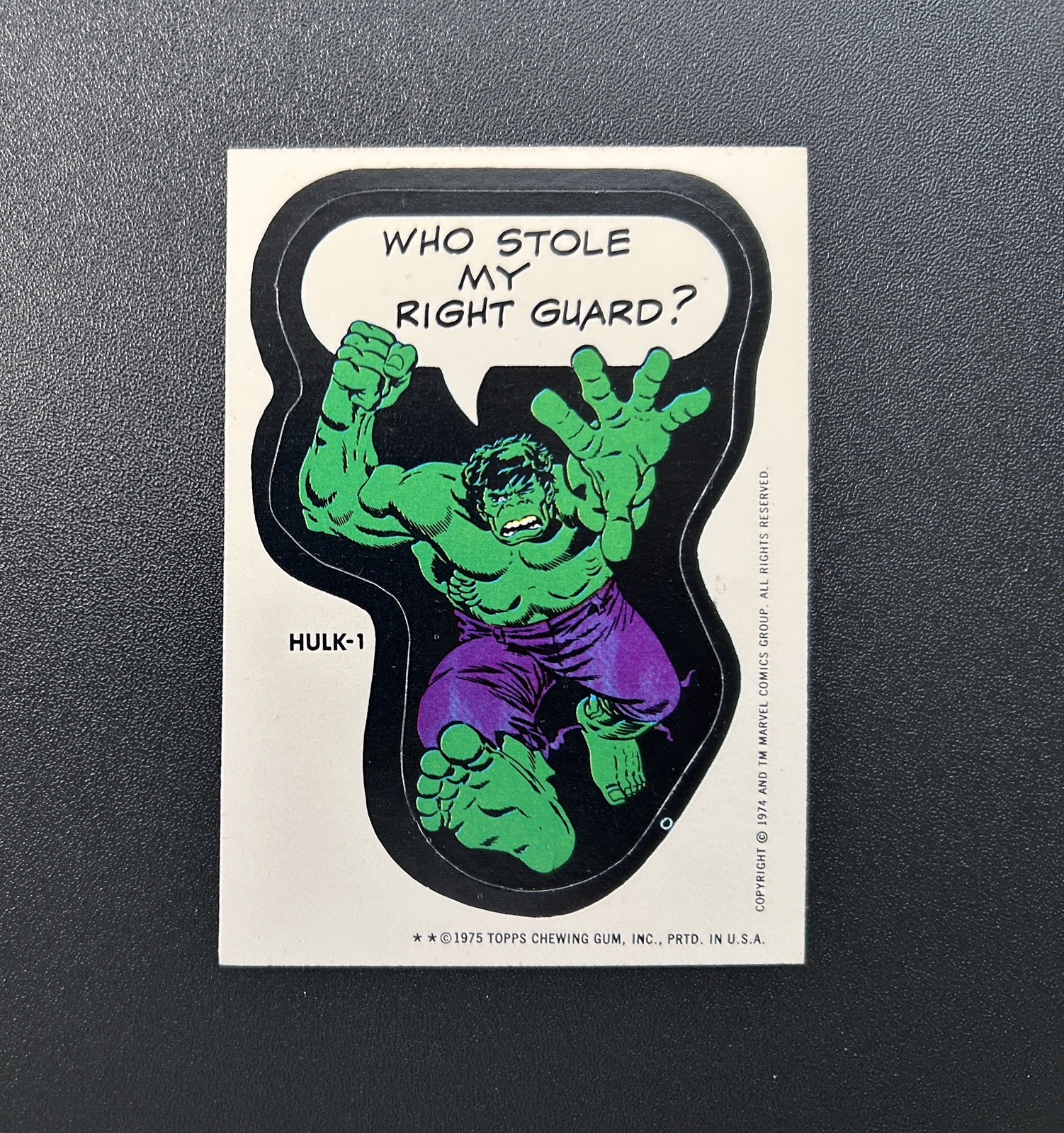 Hulk-1 1975 Topps Marvel Comic Book Heroes Sticker