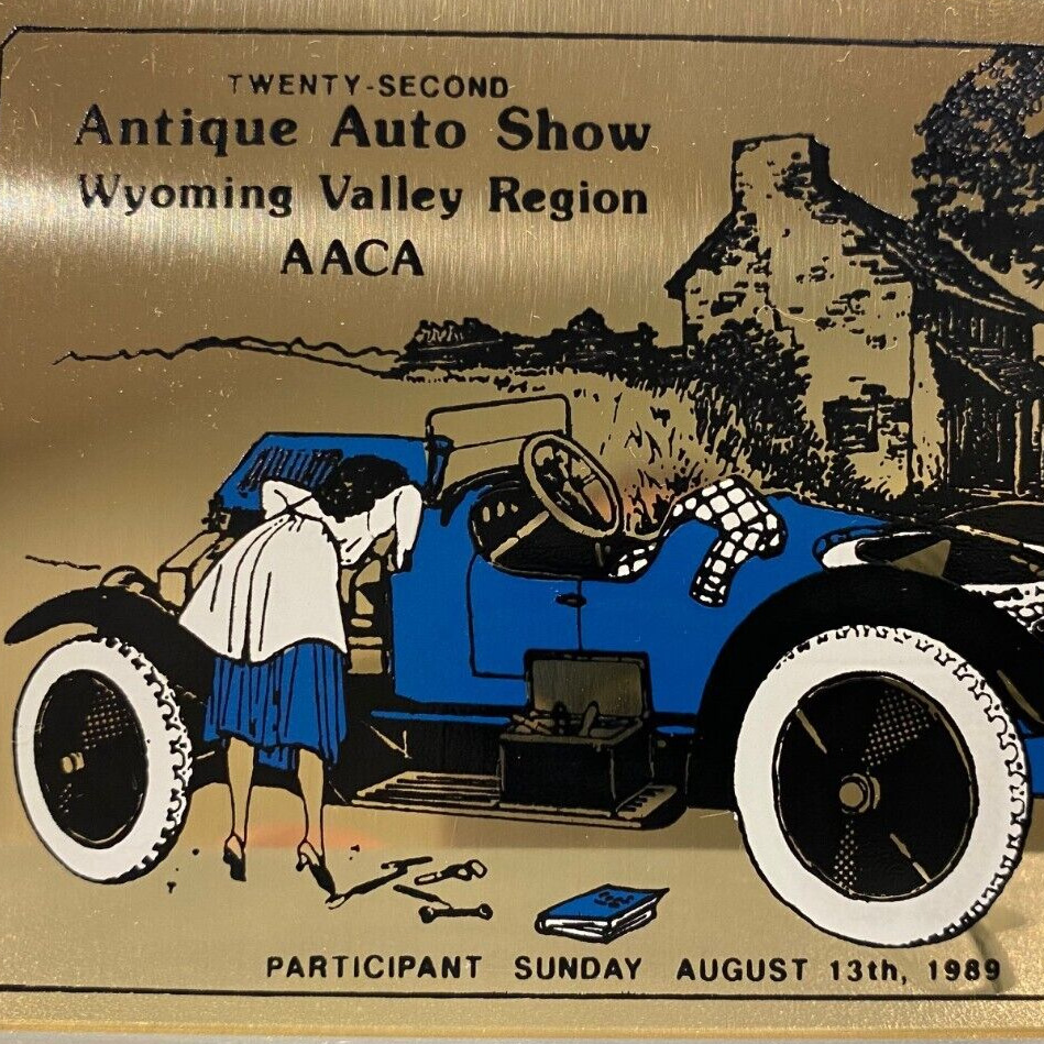 1989 Antique Car Show AACA Participant Wyoming Valley Warsaw New York Plaque