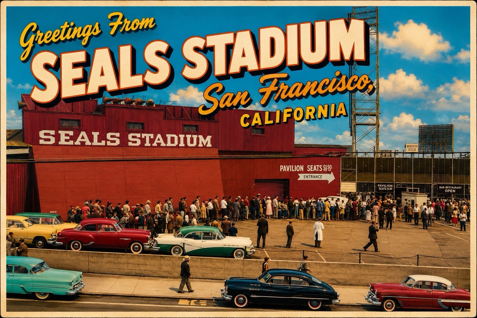 SEALS STADIUM SAN FRANCISCO, California MODERN Postcard Baseball B953