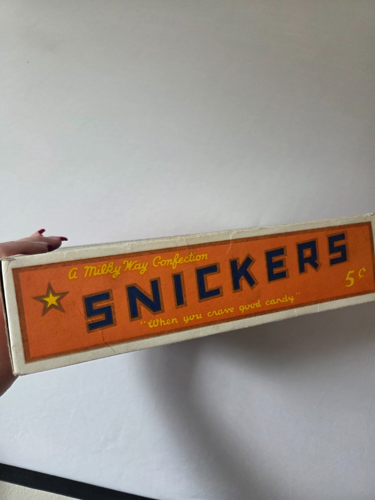 ANTIQUE SNICKERS CANDY BOX No Lid 1940 HALLOWEEN DECORATION VINTAGE RARE