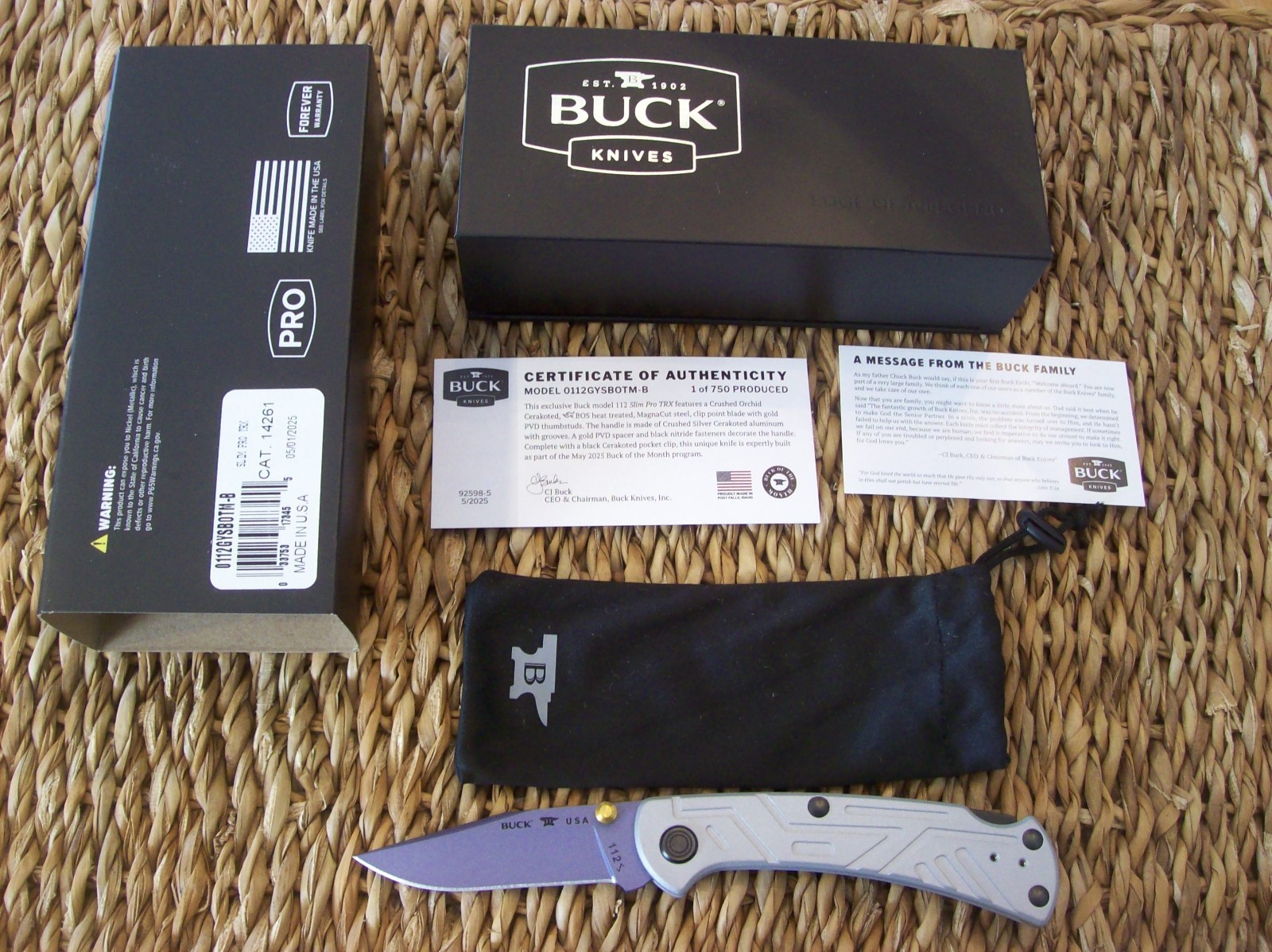 BUCK KNIFE 112 SLIM PRO TRX LIMITED EDITION BOTM / 2025 MINT NEW