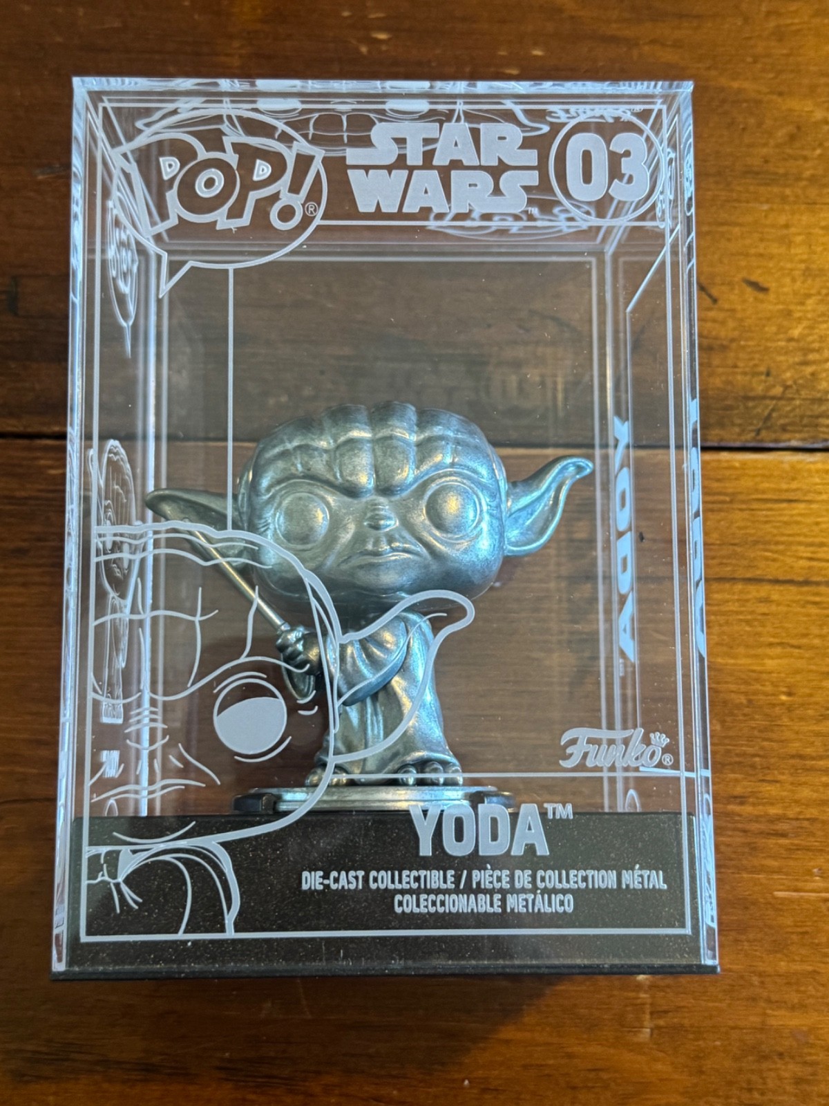 RARE CHASE Funko Pop STARWARS Exclusive Die-Cast Yoda w/Lightsaber #03-NEW-NICE