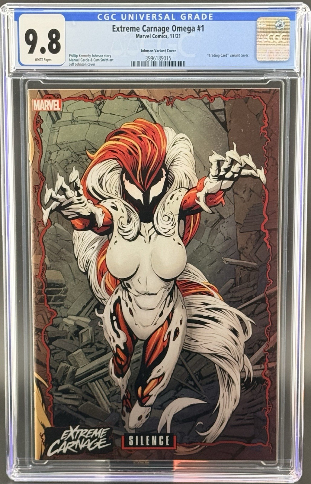 EXTREME CARNAGE OMEGA #1 CGC 9.8 TRADE CARD VARIANT