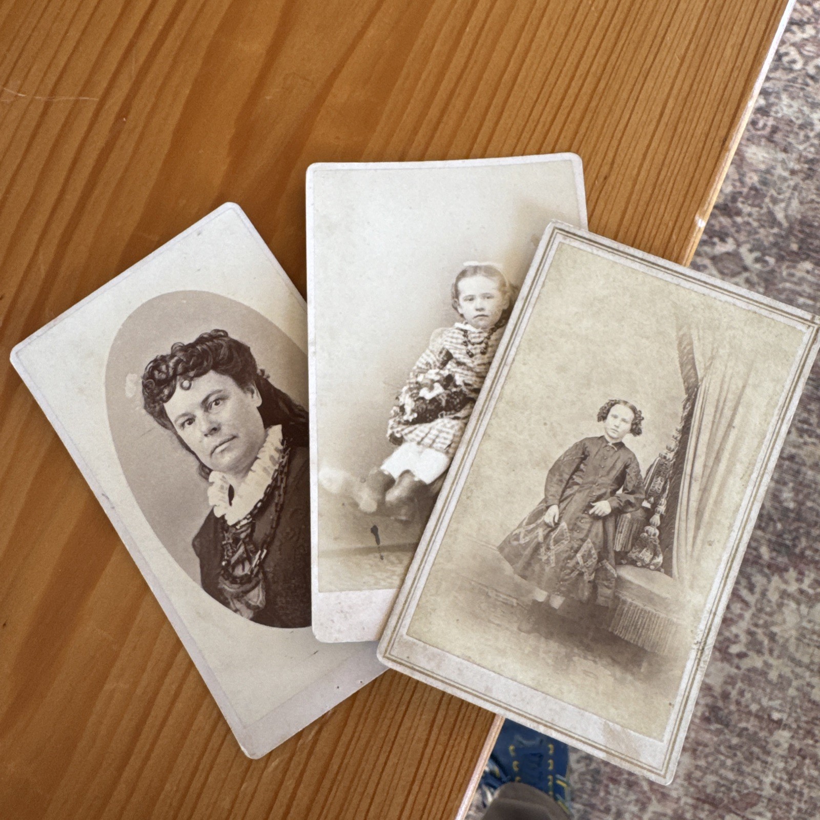3 Rare 1870s Rufus Hills Lower Lake California CDV Portrait Photos