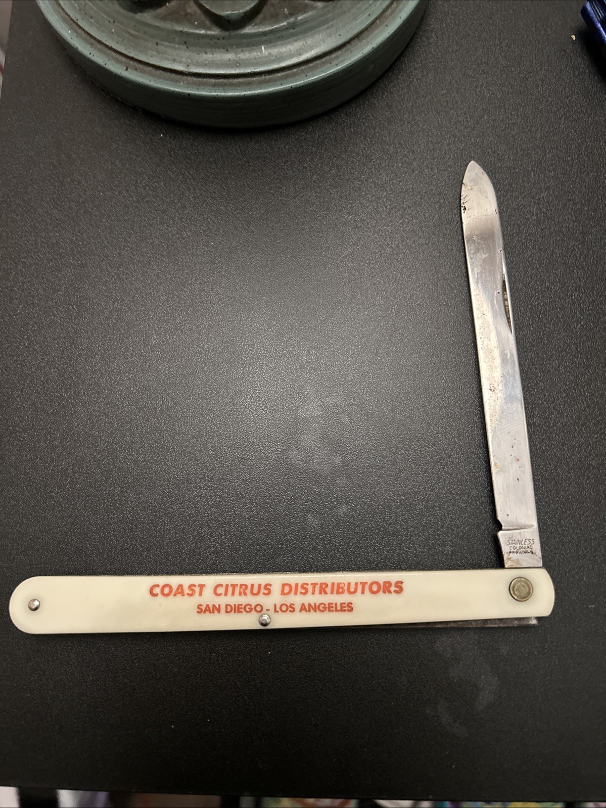 STAINLESS COLONIAL USA WATERMELON TESTER ADVERTISING KNIFE