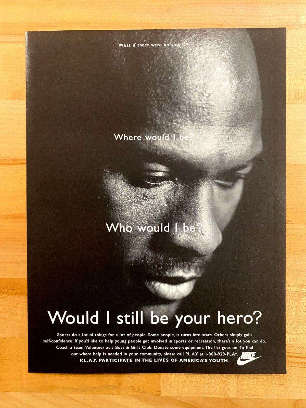 1995 Vintage Print Ad Boys and Girls Club Michael Jordan HERO