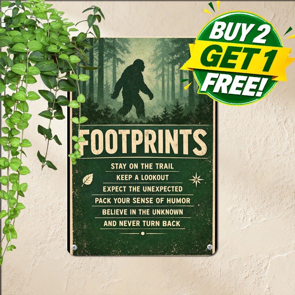 Sasquatch Cabin Life Advice Metal Sign Retro Outdoor Lodge Wall Plaque 8x12
