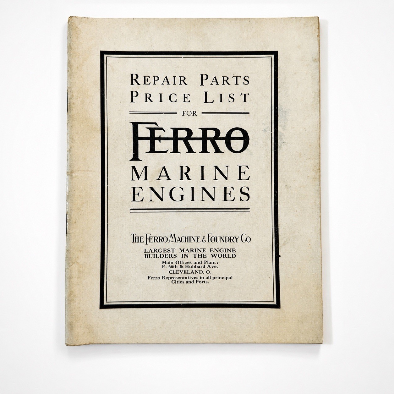 Antique c1909 Ferro Marine Engines Repair Parts Price List Catalog Cleveland OH