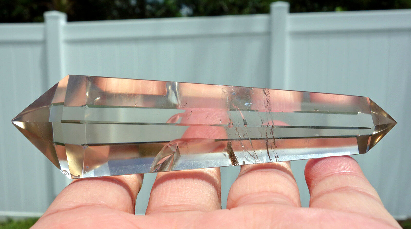 Water Clear Light CITRINE Quartz Crystal Point Double Terminated 6 Side Polished