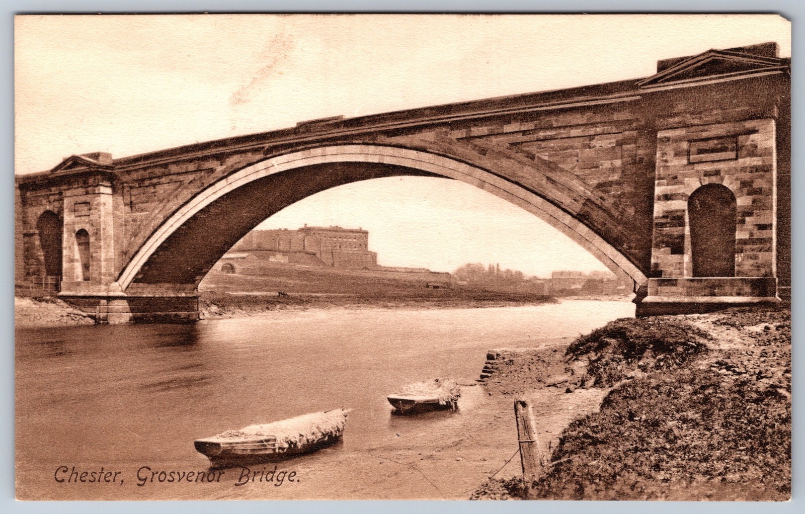 Chester Grosvenor Bridge Postcard Frith\'s Series England Antique Divided Back