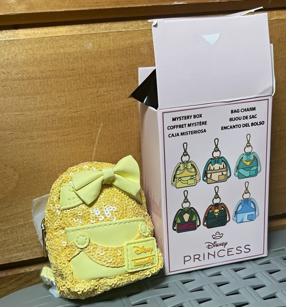 Disney Loungefly Disney Princess Sequin Mini Backpack Bag Charm Keychain