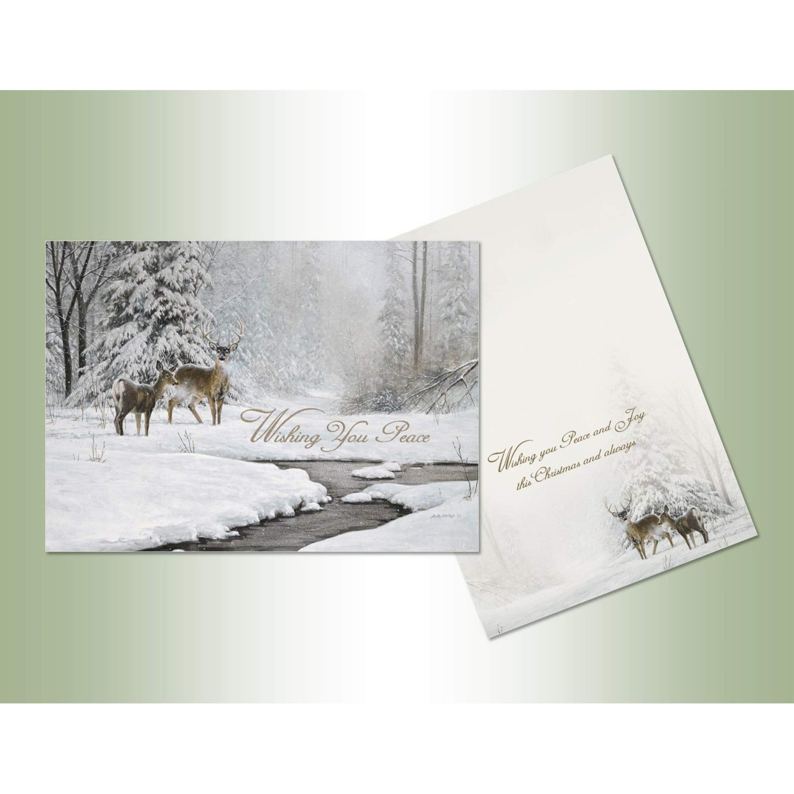 Lux Press Group LPG Greetings Two Deer Near Stream in Winter Box of 14 Glitter Lux Press Group LPG Greetings Two Deer Near Stream in Winter Box of 14 Glitter