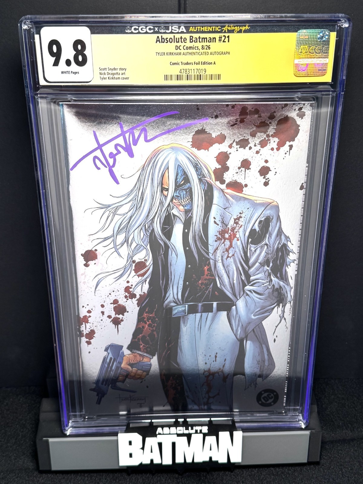 🔥Absolute Batman #21 CGC 9.8 JSA Tyler Kirkham Signed Foil TOP POP 1 of 3🔥