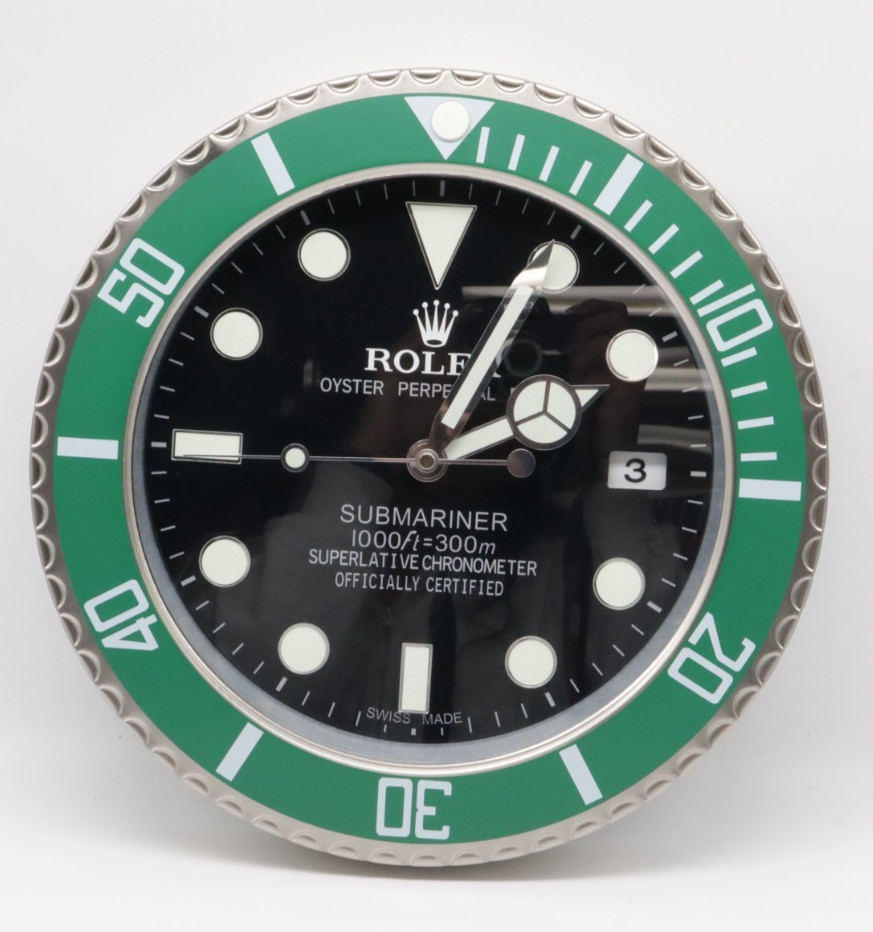 Rolex Submariner Date Green Kermit Display Wall Clock