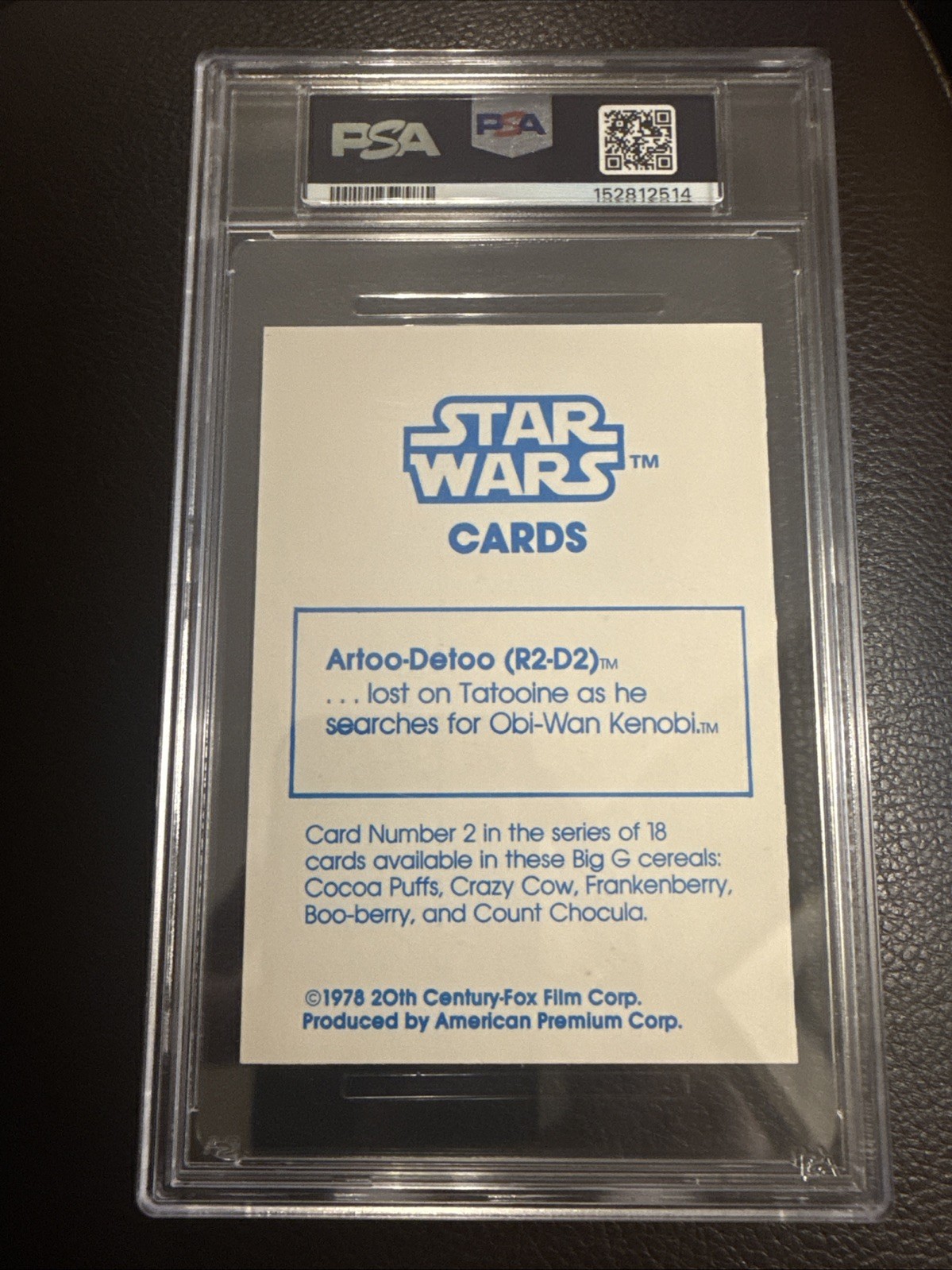 1978 Star Wars Artoo-Detoo. General Mills Psa 8