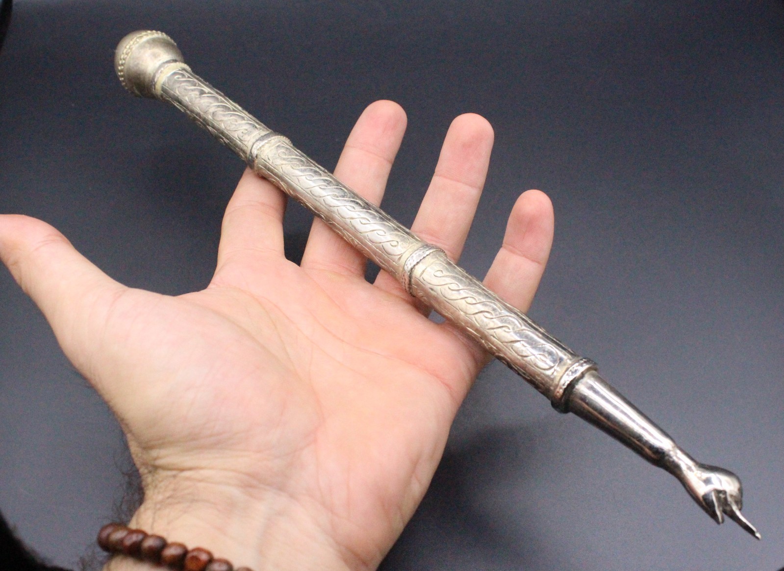 Turkmen Alpaka Torah Pointer Yad, Judaica Torah Pointer, Torah Pointer Yad,