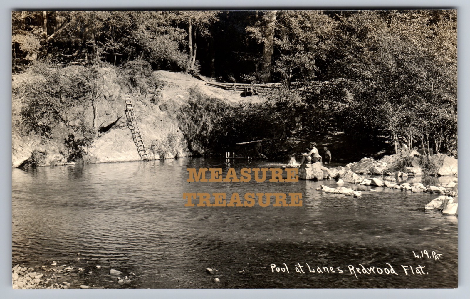 C.1930 RPPC CA, LANE\'S REDWOOD FLAT, HIGHWAY, POOL PATTERSON PHOTO Postcard Q2