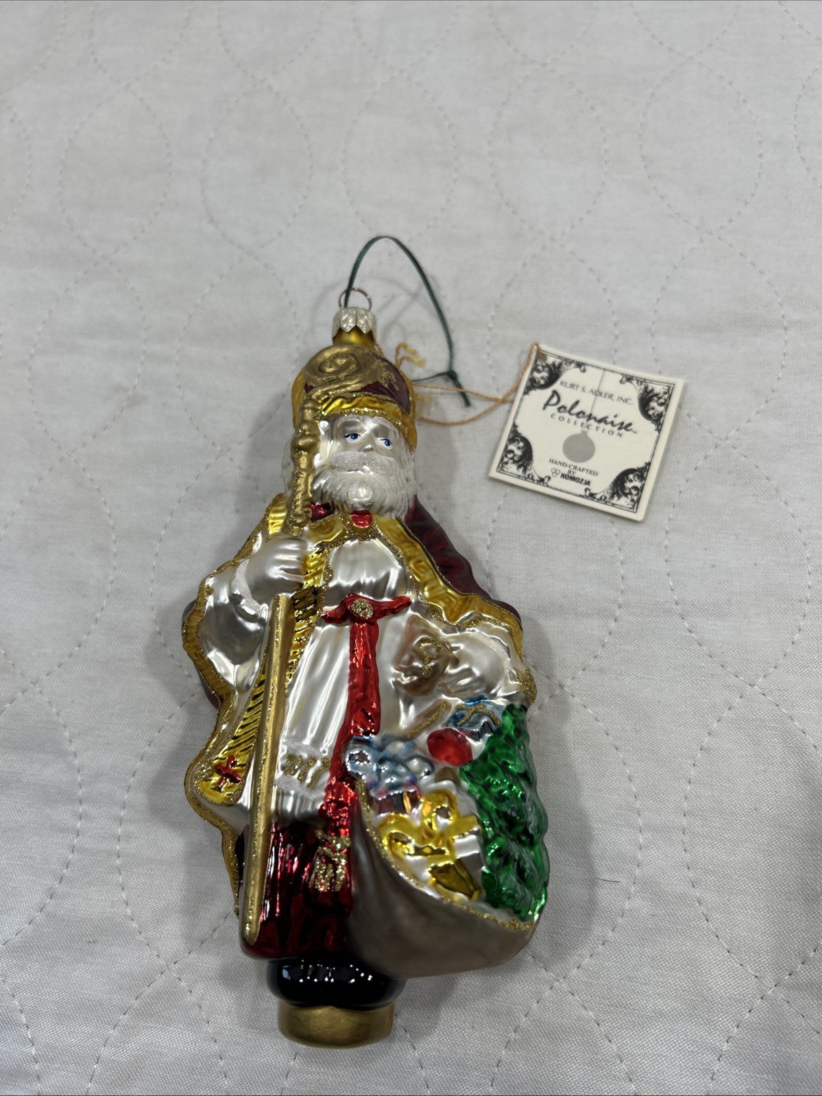 Kurt Adler Polonaise Komozja BISHOP AP856 Blown Glass Ornament 