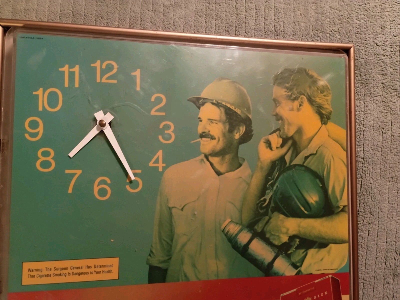 Vintage 1960,S Winston Lighted Clock Face Only,Reframed for wall Display(Non...